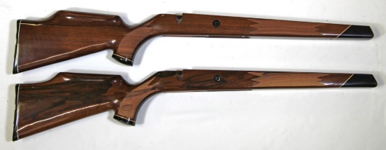 2 New Custom Wood Stocks for Bolt Action Rifles with Fox Butt Plates...