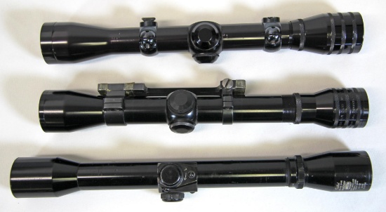 2 Redfield 4X Rifle Scopes and United Golden Hawk 4x32 Rifle Scope, Clear Field of View for all...