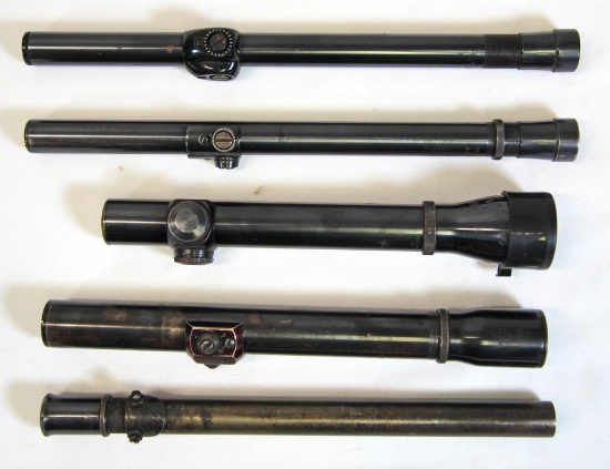 5 Vintage Weaver Scopes - K1, K2.5, 3-29 "Wee" Weaver, (2) B4 - Clear Fields of View...