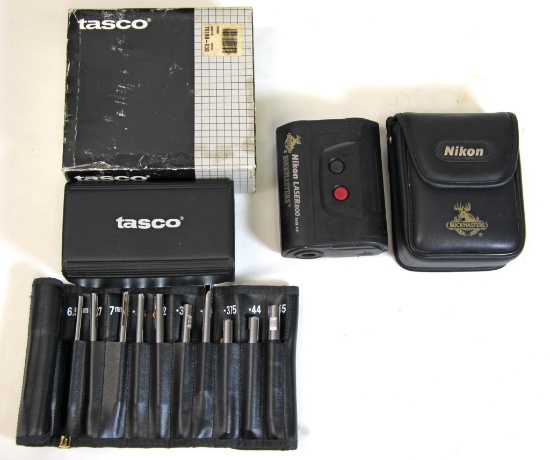Pair Nikon BuckMasters...Laser 800 Rangefinder and Tasco...Shot Saver #30 Bore Sight...