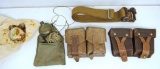Mixed Lot Military Items - Rifle Sling, 2 Different Sets Ammo Pouches, Yougoslavian M48 Cleaning Kit