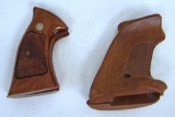 Pair Wooden Smith & Wesson Revolver Grips and Pair Wooden Target Grips Colt 1911 .45 Auto...