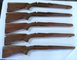 5 Pre-64 Winchester Model 70 Wood Rifle Stocks w/Butt Plates, 2 with Sling Swivels...