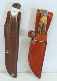 Case XX Hunter Fixed Blade Hunting Knife w/Leather Sheath,...Box and Gerber Wallowa Stag Drop Point