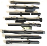 8 Early Weaver Scopes - J 2.5, (2) 29S, B4, 3-29, (2) 330, B6 - Clear Fields of View...