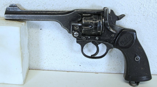 Webley & Scott Mark IV .38 Cal. Top Break Double Action Revolver 5" Barrel... Marked War Finish Left