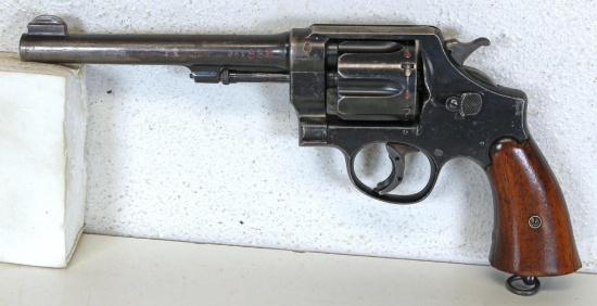 Smith & Wesson Model 1917 .45 AR (Auto Rim) Double Action Revolver w/Red on All Writing and Bombs...