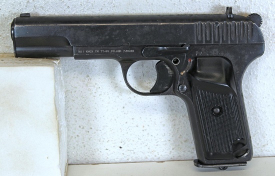 Polish Tokarev TT-33 7.62 x 25 Semi-Auto Pistol Marked 1953... Missing Safety Lever... SN#PK04755...