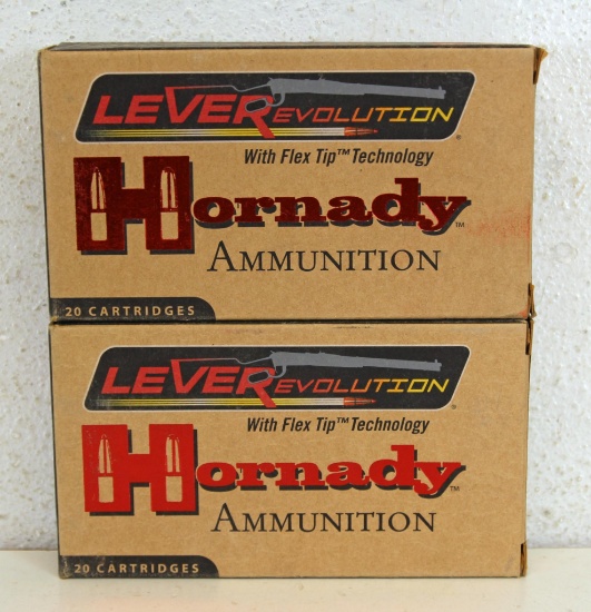 2 Full Boxes Hornady LeveRevolution .444 Marlin 265 gr. FTX Cartridges Ammunition...