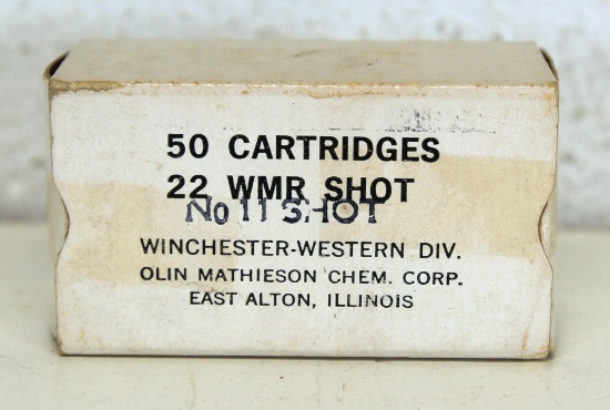 Full Vintage Box Winchester Western .22 WMR No. 11 Shot Cartridges Ammunition...