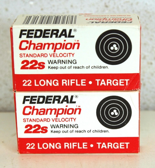 2 Full Vintage Boxes Federal Champion .22 LR Standard Velocity Target Cartridges Ammunition...