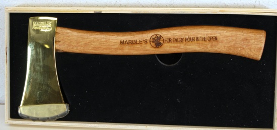 Marble's Pocket Axe No. 5 - Wooden Box is Missing the Top Lid, Axe 10 1/2" Long...