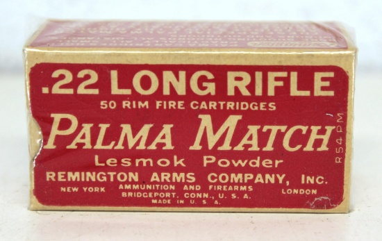 Full Vintage Box Remington Palma Match .22 LR Cartridges Ammunition...