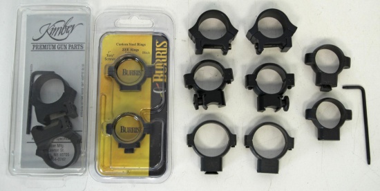 6 Pairs of Scope Rings - Burris in Package, Kimber...K-22/84M, 4 other Misc....