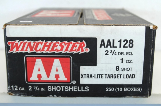 Full Case 10 Boxes of 25 Winchester AA 12 Ga. 2 3/4" 1 oz 8 Shot Extra-Light Target Load Shotgun