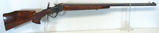 Winchester Model 1885 Low Wall .22 Short Engraved Deluxe Carved Wood Single Shot Rifle Lyman Rear