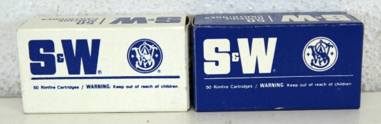 2 Full Vintage Boxes S&W .22 LR Cartridges Ammunition - Standard Velocity, Max-Velocity...