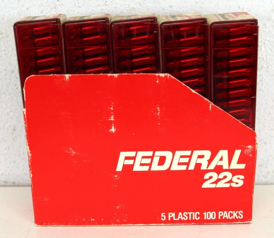 5 Full 100 Rd. Packs Federal Silhouette .22 LR Cartridges Ammunition...