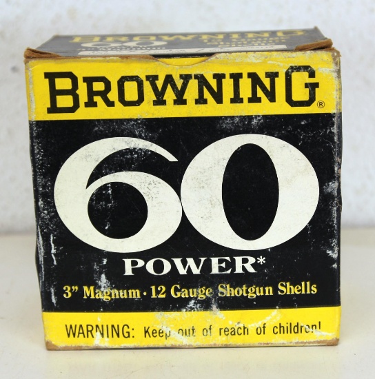 Full Vintage Box Browning 60 Power 12 Ga. 3" Magnum 4 Shot Shotshells Ammunition...