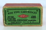 Full Vintage Sealed Two Piece Box Western Cartridge Co. .22 Cal. R.F. Extra Long, Top Left End of