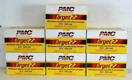 7 Full Bricks 500 Rds. Each PMC .22 LR 40 gr. Standard Velocity Rimfire Cartridges Ammunition - 3500
