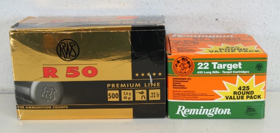 Full Brick 500 RWS R 50 Premium Line .22 LR and Full Box 425 Remington .22 LR Target International