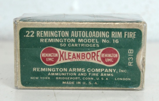 Full Vintage Dog Bone Box Remington .22 Remington Auto-Loading Cartridges Ammunition for Model 16...