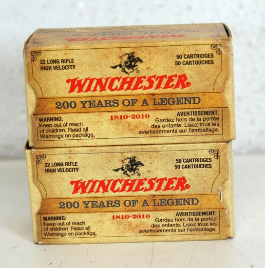2 Full Boxes Winchester 200 Years of Legend 1810-2010 Oliver F. Winchester Commemorative .22 LR