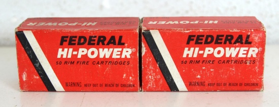2 Full Vintage Boxes Federal Hi-Power .22 LR Bird Shot Cartridges Ammunition...