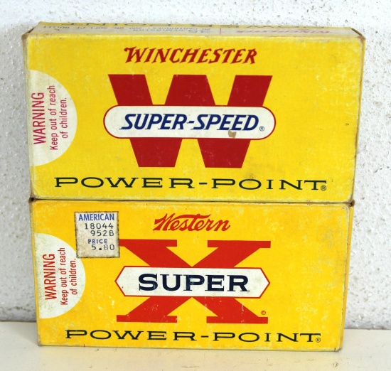 2 Full Vintage Boxes Winchester Super-Speed Power-Point .35 Remington 200 gr. SP Cartridges