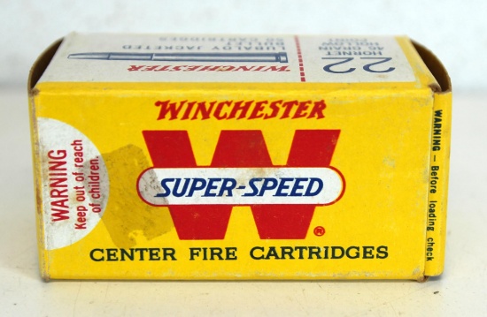 Full Vintage Box Winchester Super-Speed .22 Hornet 46 gr. HP Cartridges Ammunition...