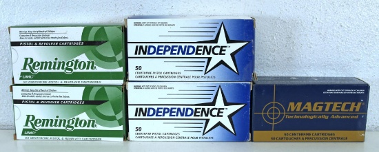 5 Full Boxes .357 Magnum Cartridges...Ammunition - 2 Remington 125 gr. JSP, 2 Independence 158 gr.