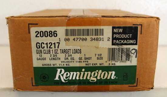 Full Case 10 Boxes Remington Gun Club 1 oz. Target Loads 12 Ga. 2 3/4" 7 1/2 Shot Shotshells