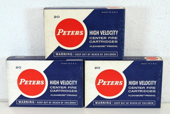 3 Full Vintage Boxes Peters .300 H&H Magnum 220 gr. SP Cartridges Ammunition...