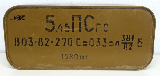 Military Surplus Sealed Spam Can 5,45x39 Cartridges Ammunition 1080 Rounds...