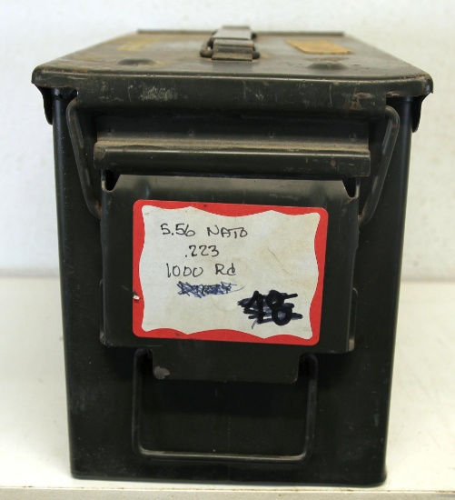 Metal Ammo Can 1,000 Rounds 5.56 Nato...(.223) Cartridges Ammunition - Some Tarnishing...