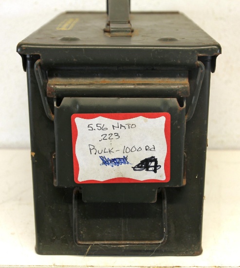 Metal Ammo Can 1,000 Rounds 5.56 Nato (.223) Cartridges Ammunition - Some Tarnishing...