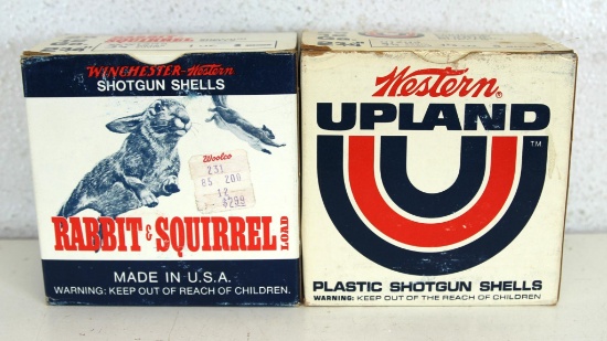 2 Full Vintage Boxes 12 Ga. Shotgun Shells Ammunition - Western Upland 2 3/4" 6 Shot, Winchester
