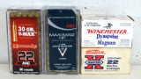4 Different Full Boxes .22 Magnum Cartridges Ammunition - Winchester DynaPoint Magnum, Western