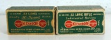 2 Different Full Vintage Remington Dog Bone Boxes Cartridges Ammunition - .22 LR and .22 Long
