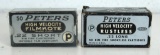 2 Full Vintage Boxes Peters Cartridges Ammunition - High Velocity FilmKote .22 Short, High Velocity