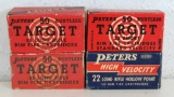 4 Full Vintage Boxes Peters Cartridges Ammunition - 2 Target .22 LR,... Target .22 Short, High