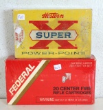 2 Full Vintage Boxes 7 mm Remington Magnum 150 gr. SP Cartridges Ammunition - Federal, Western...