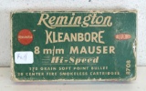 Full Vintage Box Remington 8 mm Mauser 170 gr. SP Cartridges Ammunition...
