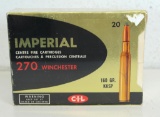 Full Vintage Box C-I-L Imperial .270 Winchester 160 gr. Cartridges Ammunition...