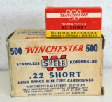 Partial Vintage Brick 9 Boxes Winchester Super Speed .22 Short Long Range RF Cartridges Ammunition,