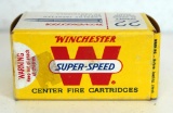 Full Vintage Box Winchester Super-Speed .22 Hornet 46 gr. HP Cartridges Ammunition...