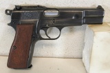 Belgium F.N. Herstal...Browning's Patent 9 mm Hi-Power Semi-Auto Pistol Adjustable Rear Sight... Slo