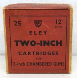 Partial Vintage Two Piece Box 14 Eley...Two-Inch 12 Ga. Shotgun Shells Ammunition for 2 Inch Chamber