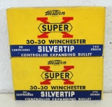 2 Vintage Boxes Western Super-X .30-30 Winchester SilverTip Cartridges Ammunition - Full Box 150